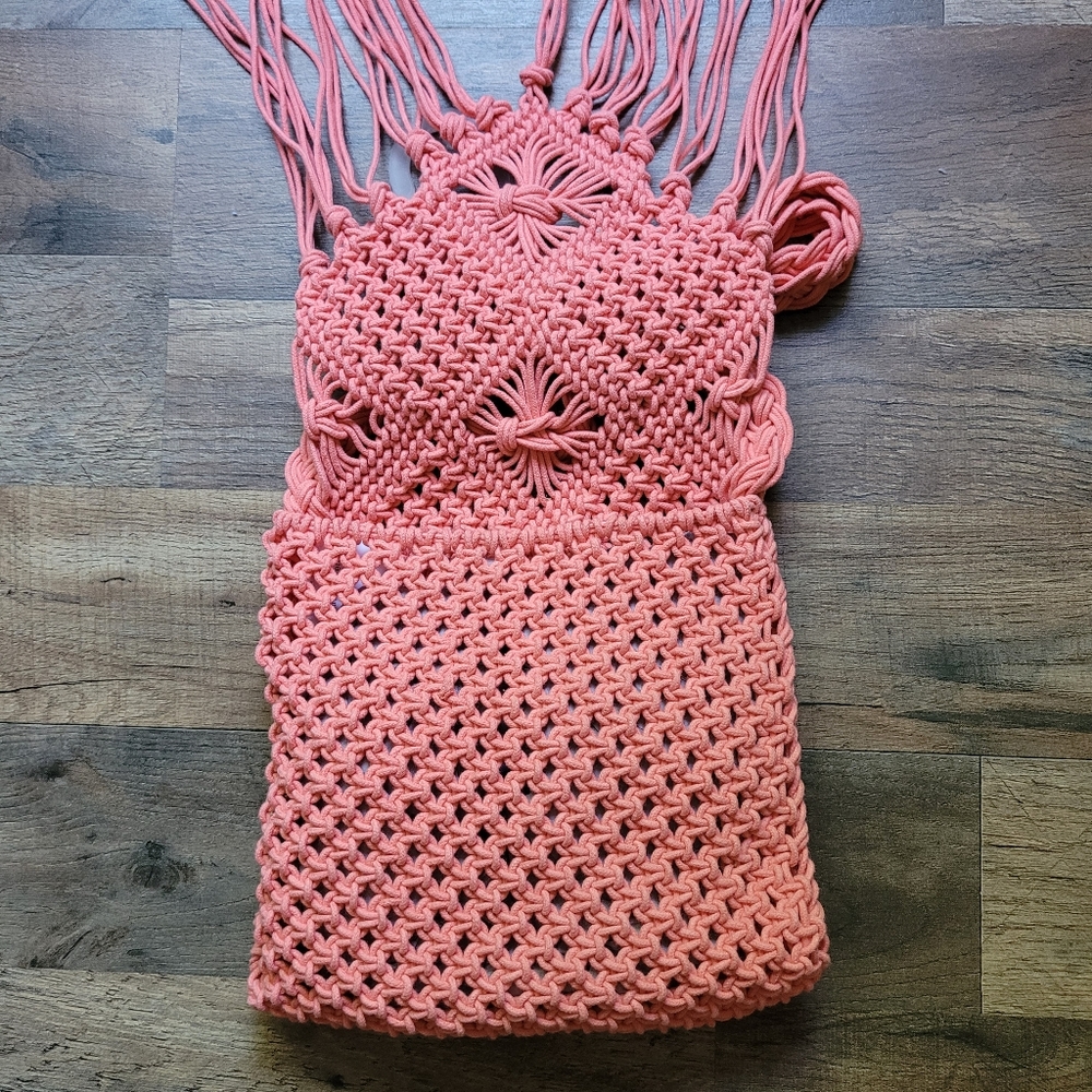 NWT No Boundaries Coral Boho Bag with Fringe - Picture 2 of 8